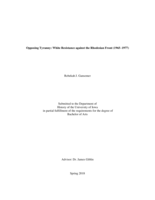 Opposing Tyranny: White Resistance against the Rhodesian Front (1965-1977)