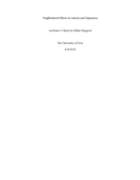 Neighborhood Effects on Anxiety and Depression