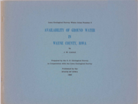 Availability of Ground Water in Wayne County, Iowa