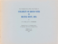 Availability of Ground Water in Decatur County, Iowa