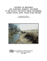Patterns of discharge and suspended sediment transport in the Walnut and Squaw Creek Watersheds, Jasper County, Iowa: water years 1996-1998