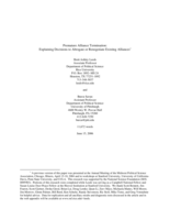 Premature Alliance Termination: Explaining Decisions to Abrogate or Renegotiate Existing Alliances