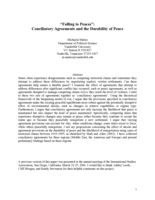 Conciliatory Agreements and the Durability of Peace