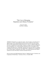 The Costs of Reneging: Reputation and Alliance Formation