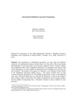 International Multilateral Agreement Negotiations