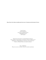 What Have You Done for Me (or Us) Lately?: Gender & Economic Voting