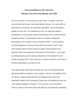 Future possibilities for CRL Collections: Talk given at the CRL Annual Meeting, April 2000