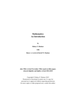 Mathematics: An Introduction
