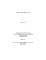 Fatigue among restaurant workers
