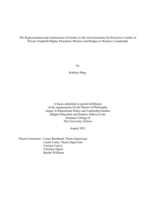 The representation and construction of gender in job advertisements for executive leaders in private nonprofit higher education: barriers and bridges to women’s leadership