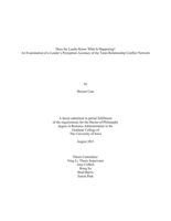 Does the leader know what is happening? An examination of a leader’s perception accuracy of the team relationship conflict network