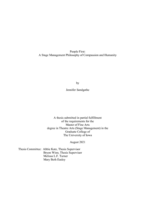 People first: a stage management philosophy of compassion and humanity