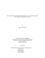 Education beyond borders: rethinking black women’s global educational narratives, 1923-1951
