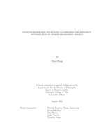 Feature screening rules and algorithms for efficient optimization of sparse regression models