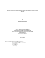 Between two worlds: principals’ epistemic beliefs and evaluative practices of science education