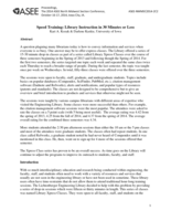 Speed training: Library Instruction in 30 Minutes or Less