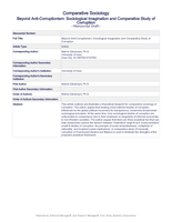 Beyond Anti-Corruptionism: Sociological Imagination and Comparative Study of Corruption