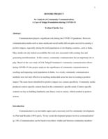 An Analysis of Community Communication: A Case of Sehgal Foundation during COVID-19