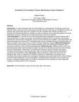 Evaluation of Cervical Spine Trauma: Maintaining an Index of Suspicion