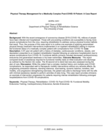 Physical Therapy Management for a Medically Complex Post-COVID-19 Patient: A Case Report