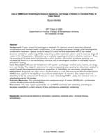 Use of NMES and Stretching to Improve Spasticity and Range of Motion in Cerebral Palsy: A Case Report