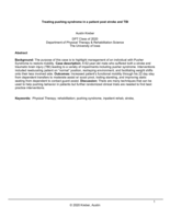 Treating pushing syndrome in a patient post stroke and TBI
