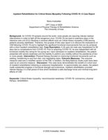 Inpatient Rehabilitation for Critical Illness Myopathy Following COVID-19: A Case Report