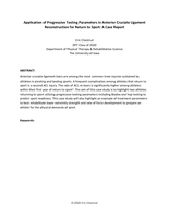 Application of Progressive Testing Parameters in Anterior Cruciate Ligament Reconstruction for Return to Sport: A Case Report