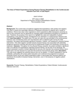 The Value of Patient Expectations During Physical Therapy Rehabilitation in the Cardiovascular Intensive Care Unit: A Case Report