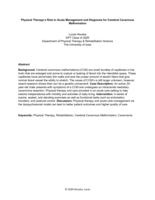 Physical Therapy’s Role in Acute Management and Diagnosis for Cerebral Cavernous Malformation