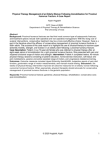Physical Therapy Management of an Elderly Woman Following Immobilization for Proximal Humerus Fracture: A Case Report