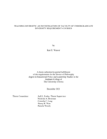 Teaching diversity: an investigation of faculty of undergraduate diversity requirement courses