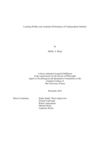 Learning profiles and academic performance of undergraduate students