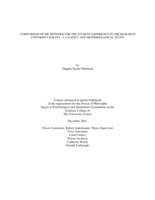 Comparison of DIF methods for the Student Experience in the Research University survey: a validity and methodological study