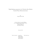 Tight-binding parameters for Wurtzite-Zinc Blende crystal phase heterostructures