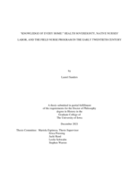 “Knowledge of every home": Health sovereignty, Native nurses’ labor, and the field nurse program in the early twentieth century