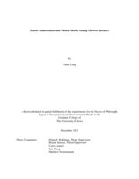 Social connectedness and mental health among Midwest farmers