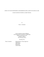 Effect of tooth whitening and remineralizing agents on surface and color changes of dental hard tissues