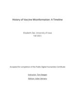 History of Vaccine Misinformation: A Timeline