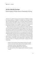 As Far as the Ear Can Hear: Choral Singing in Prisons Grows a Community of Caring