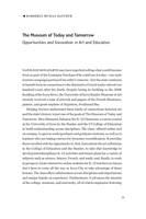 The Museum of Today and Tomorrow: Opportunities and Innovation in Art and Education