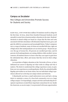 Campus as Incubator: How Colleges and Universities Promote Success for Students and Society