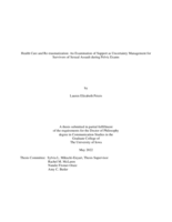 Health care and re-traumatization: an examination of support as uncertainty management for survivors of sexual assault during pelvic exams