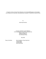 A teacher’s guide to diverse piano repertoire: an annotated bibliography of intermediate level repertoire by historically underrepresented composers through each historical period