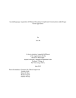 Second language acquisition of Chinese directional complement constructions under usage-based approaches