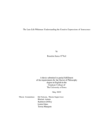 The late-life Whitman: understanding the creative expressions of senescence