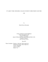 It's about time: exploring college students' employment and time use