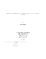 Exploring the underlying mechanisms of the beneficial effect of gesture on mathematical learning