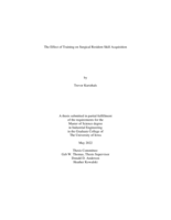 The effect of training on surgical resident skill acquisition