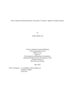 Factor analysis and dimensionality assessment of teachers’ support for student agency